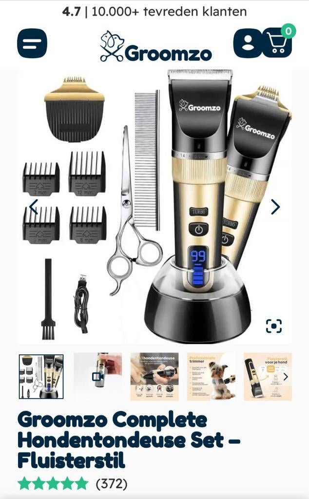 Groomzo honden tondeuse, Ophalen, Zo goed als nieuw