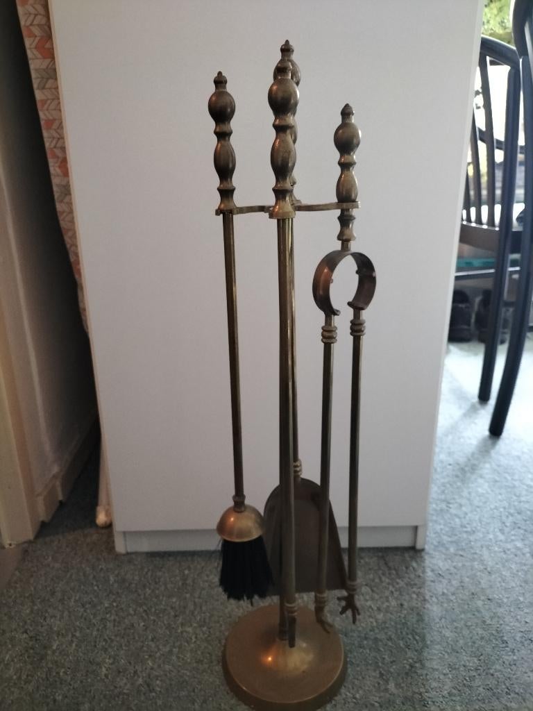 Haard set messing, Ophalen, Zo goed als nieuw, Vrijstaande haard, Houthaard