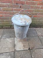 Vintage Zinken Vuilnisbak Prullenbak Leerdam, Ophalen, Gebruikt, 50 tot 75 cm, 20 tot 30 liter
