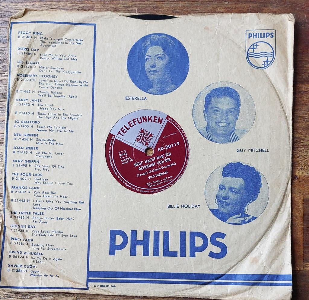 Philips, jaren 50, Vico Torriani, vinyl, Ophalen of Verzenden, Zo goed als nieuw, Jazz en Blues