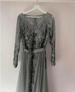 Nieuwe Elegante Avondjurk – Luxe Borduurwerk & Tule, Ophalen, Nieuw, Maat 38/40 (M), Grijs