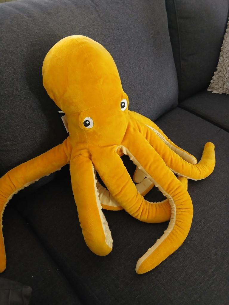 Grote gele octopus knuffel, Kinderen en Baby's, Speelgoed | Knuffels en Pluche, Ophalen of Verzenden