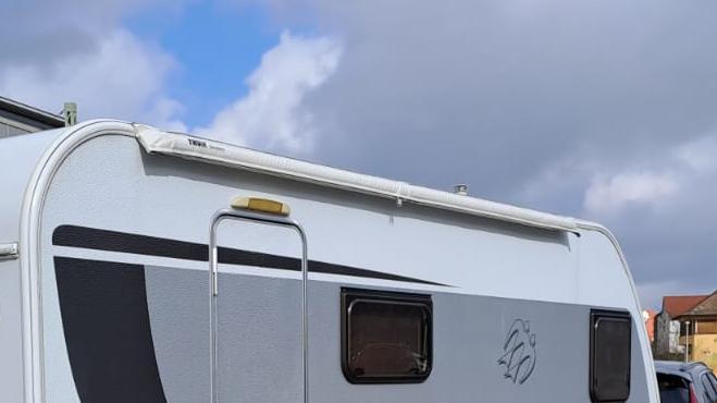 Thule Omnistor 1200 Luifel 3.50m Mystic Grey, Caravans en Kamperen, Voortenten en Luifels, Zo goed als nieuw, Thule, Ophalen