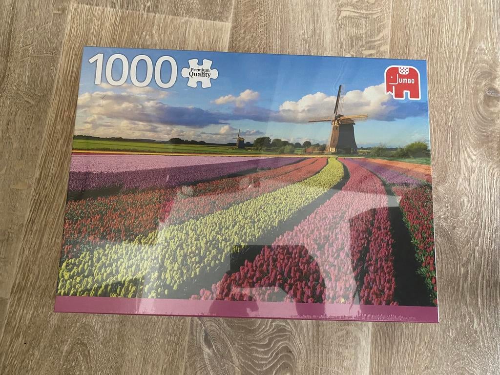 Jumbo Tulpenveld puzzel 1000 st NIEUW, Hobby en Vrije tijd, Denksport en Puzzels, Nieuw, Legpuzzel, 500 t/m 1500 stukjes, Ophalen