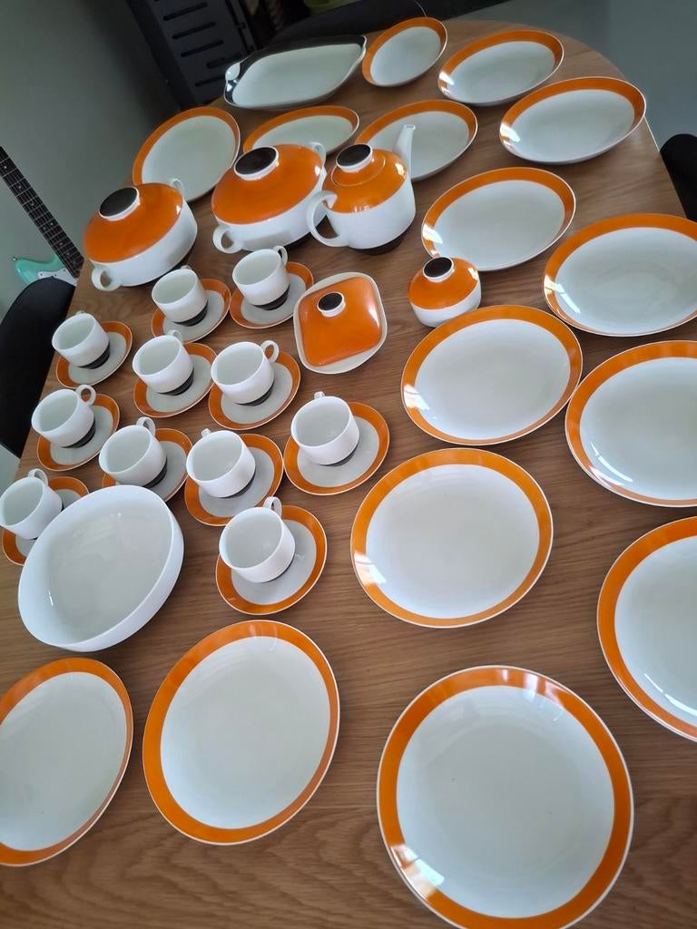 Eschenbach Retro Vintage Oranje Servies - Bavaria Germany, Huis en Inrichting, Keuken | Servies, Ophalen