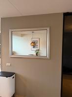 Grote spiegel met zilverkleurige lijst, Huis en Inrichting, Ophalen, 125 cm of meer, Zo goed als nieuw, Minder dan 100 cm