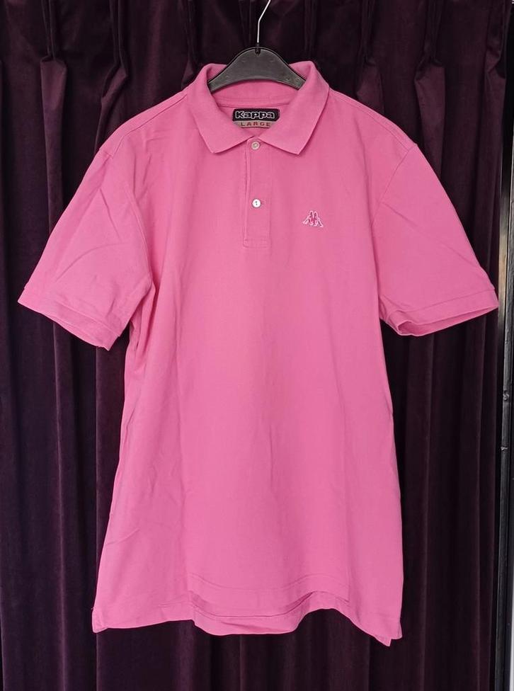 3 Katoenen Polo's-Large-(Converse,Kappa..), Kleding | Heren, Polo's, Zo goed als nieuw, Maat 52/54 (L), Paars, Ophalen of Verzenden