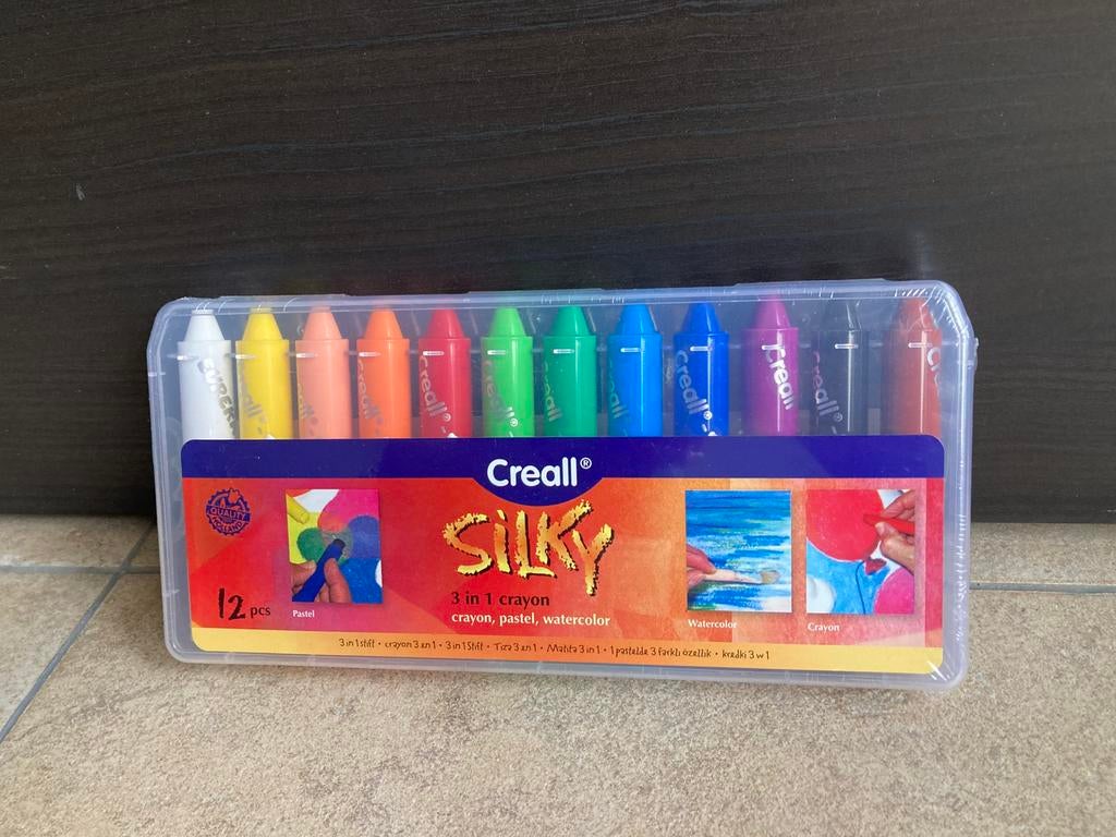 Creall Silky Waskleurstift, pastel en aquarel 12 kleuren, Hobby en Vrije tijd, Ophalen of Verzenden, Nieuw, Potlood of Stift