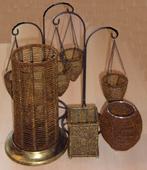 Set kandelaars met kleine gouden kraaltjes, zie 2x scan., Overige materialen, Ophalen of Verzenden, Zo goed als nieuw, Kandelaar