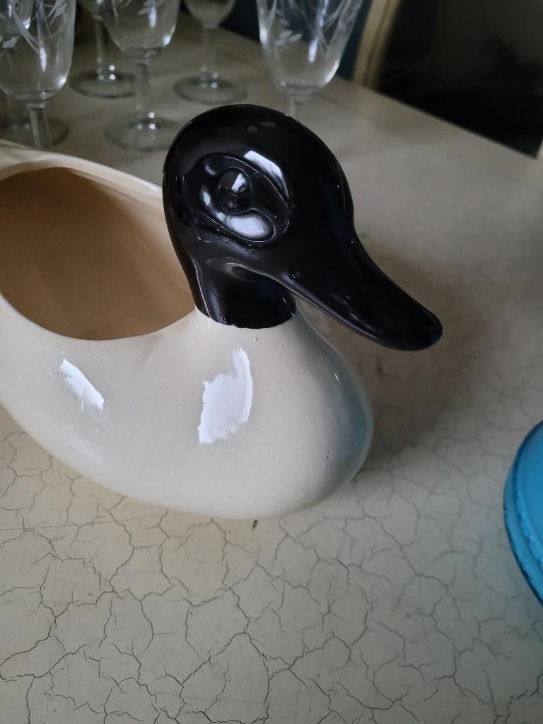 Vintage aardewerk bloempot eend, Heikant 21 Kaatsheuvel, Binnen, Ophalen of Verzenden, Zo goed als nieuw