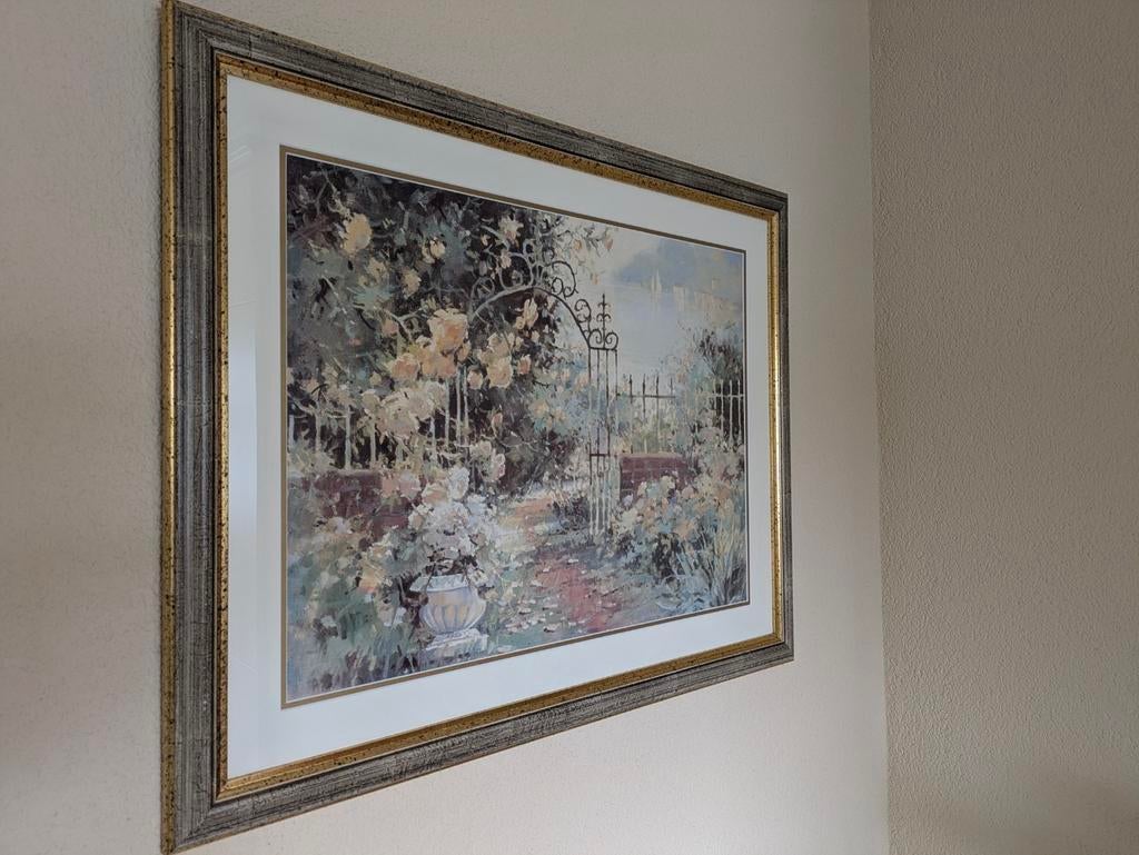 Schilderij: Romantische Tuin met Poort, Antiek en Kunst, Ophalen