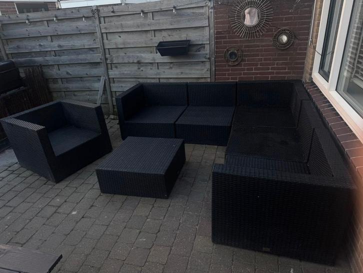 Loungeset Bois Le Duc - Zwart Wicker - 2 jaar oud, Tuin en Terras, Tuinsets en Loungesets, Ophalen of Verzenden
