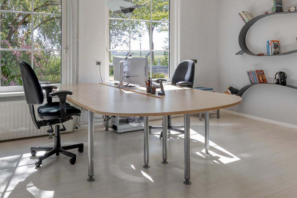 Kantoortafel - Tafel in  U-vorm - computertafel, Huis en Inrichting, Bureaus, Gebruikt, Duo-bureau, Modern, Beige, In hoogte verstelbaar