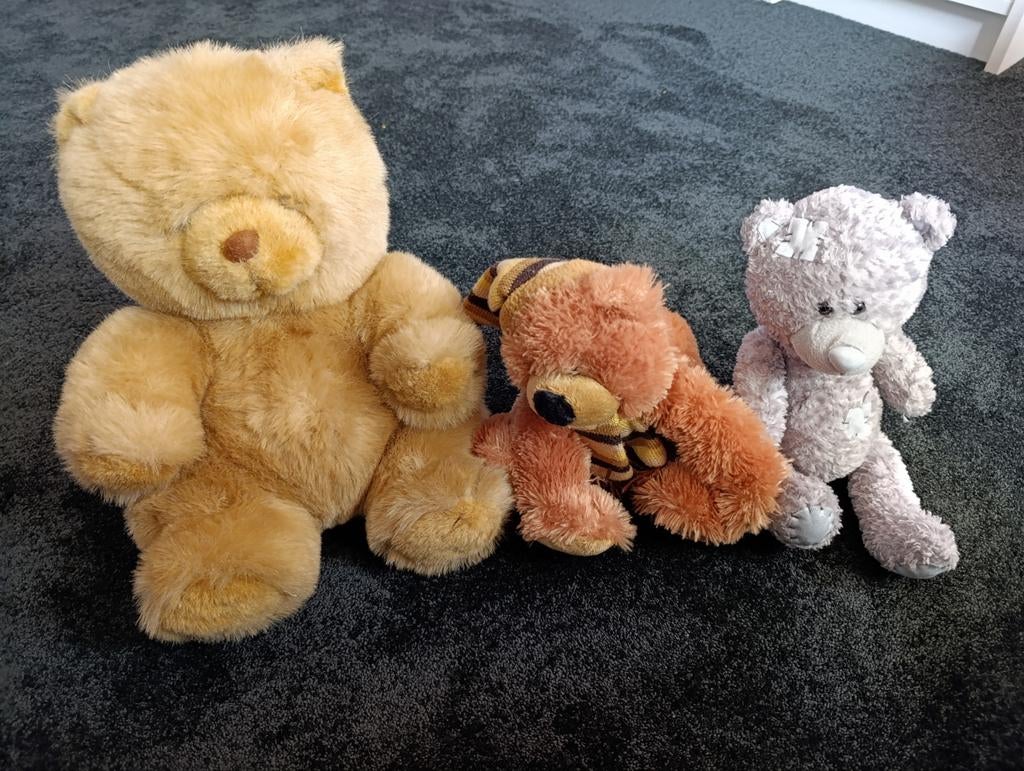 Beren familie: 3 knuffelberen, diverse maten en kleuren, Beer, Ophalen of Verzenden, Zo goed als nieuw, Middelgroot (20 tot 80 cm)