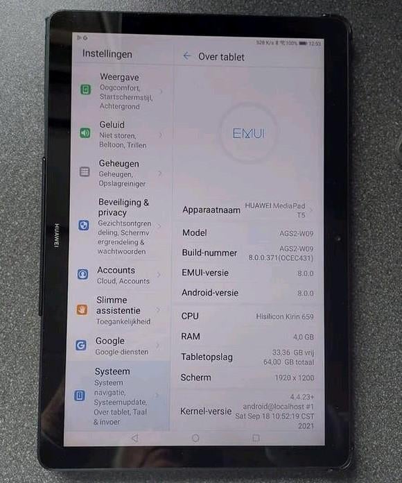 Huawei Mediapad T5 - 10 inch tablet met 64GB opslag, 10 inch, Uitbreidbaar geheugen, Ophalen of Verzenden, Zo goed als nieuw