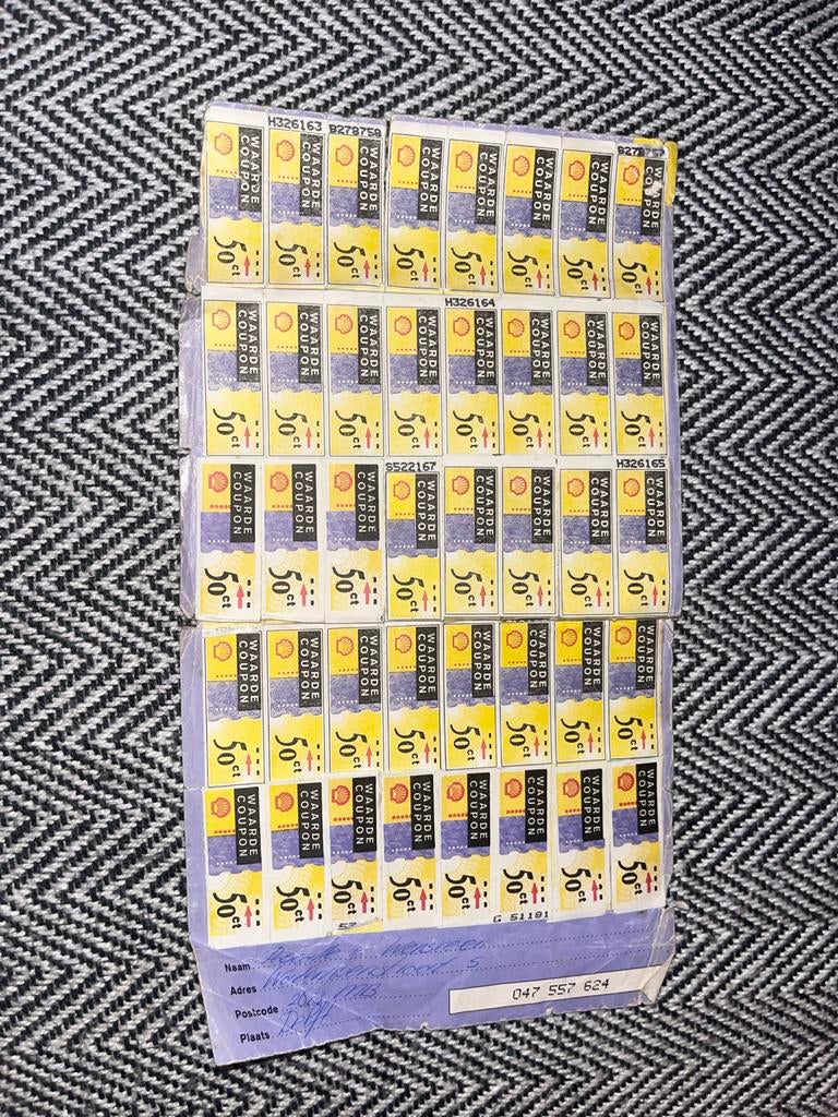 Shell Waardecoupons 50 ct, Verzamelen, Merken en Reclamevoorwerpen, Ophalen, Gebruikt, Overige typen