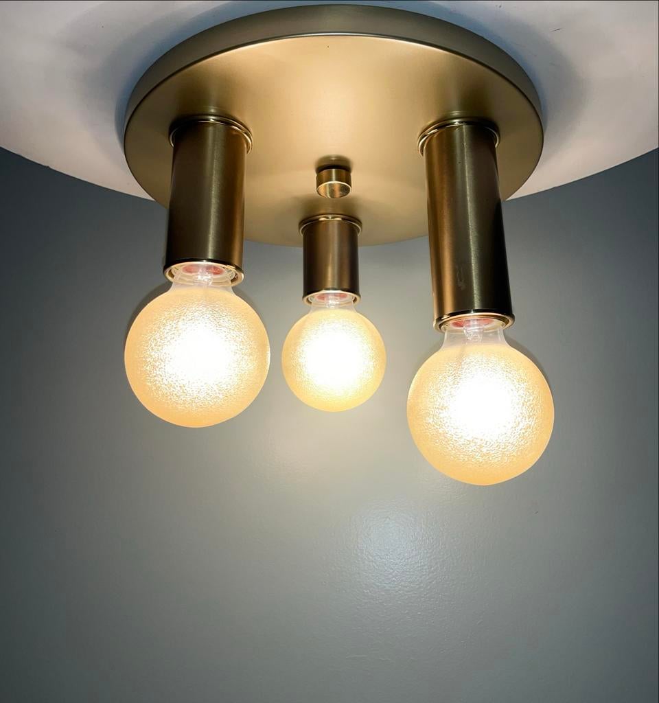 Vintage plafondlamp met 3 lichtpunten sölken leuchten, Ophalen of Verzenden, Gebruikt, Metaal