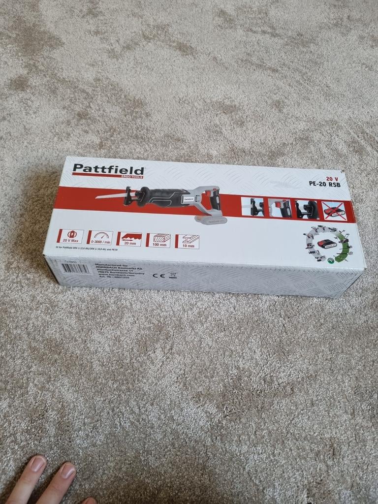 Pattfield 20V PE-20 RSB Reciprozaag - Nieuw in doos, 70 mm of meer, Nieuw, Ophalen of Verzenden, Reciprozaag