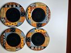 Set van 4 handgeschilderde borden met Afrikaans thema, Huis en Inrichting, Keuken | Servies, Ophalen of Verzenden, Zo goed als nieuw