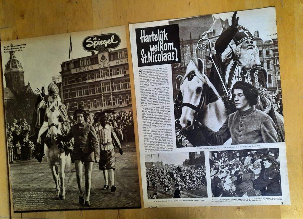 De Spiegel 1954: Sinterklaas intocht Amsterdam, Ophalen of Verzenden, 1940 tot 1960, Nederland, Tijdschrift