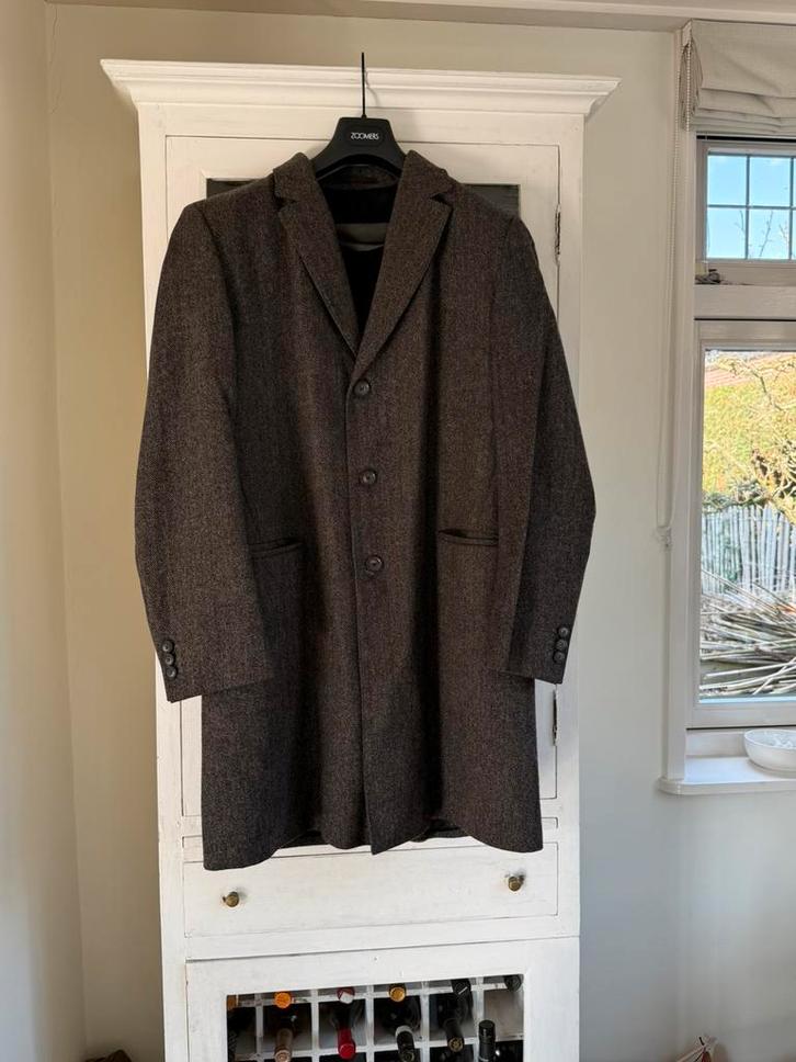 Jas, halflang, Hugo Boss cashmere-wool XL zgan!, Kleding | Heren, Jassen | Winter, Zo goed als nieuw, Maat 56/58 (XL), Bruin, Ophalen of Verzenden