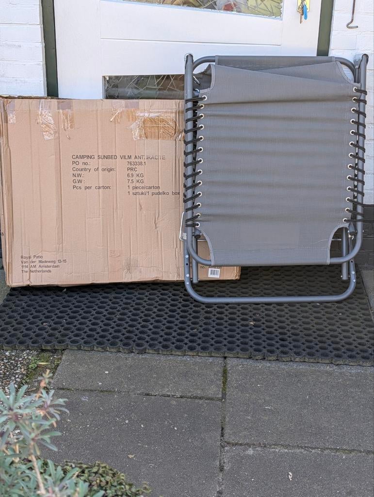 Royal Patio Ligbed Vilm – Antraciet – Inklapbaar, Ophalen, Nieuw, Aluminium, Inklapbaar