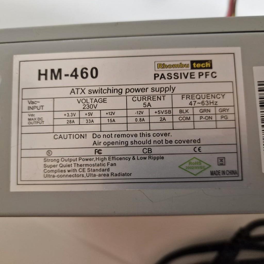 Rhombutech ATX HM-460 voeding, Computers en Software, Interne voedingen, Ophalen, Zo goed als nieuw