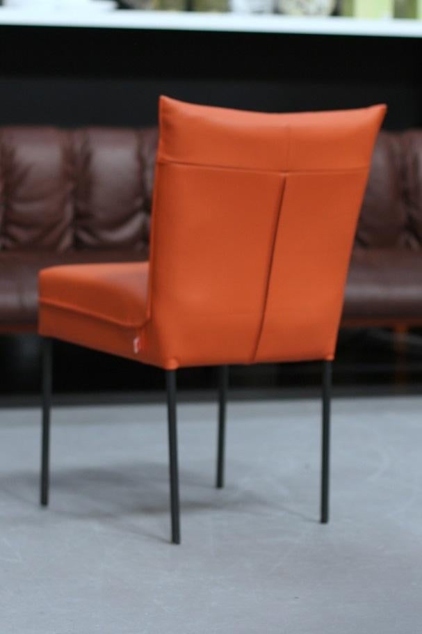 Leuke moderne eetkamerstoel Forward Jess Design leer oranje, Ophalen, Zo goed als nieuw, Leer, Eén