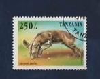 Fauna - Dieren - Afrikaanse Hond - Tanzania - 250/. - gebr, Ophalen of Verzenden, Gestempeld, Dier of Natuur