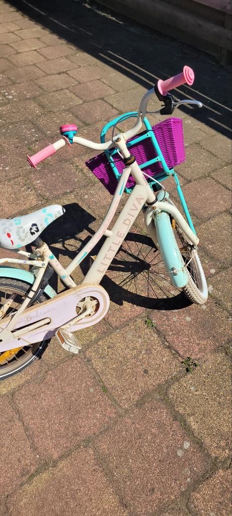 18 inch meisjesfiets little diva, Ophalen, Gebruikt, 18 inch