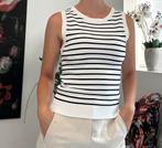 Gestreepte tricot top hemdje maat S Zara, Wit, Nieuw, Ophalen of Verzenden, Maat 36 (S)