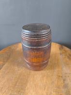 Antieke Victoriaanse Houten Tabakspot - Tonvormig, Antiek en Kunst, Ophalen of Verzenden