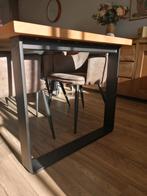 Moderne massief houten eettafel 6 personen, Huis en Inrichting, Tafels | Eettafels, Eikenhout, 200 cm of meer, Zo goed als nieuw