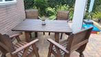Tuinset hout incl kussens, Ophalen, Gebruikt