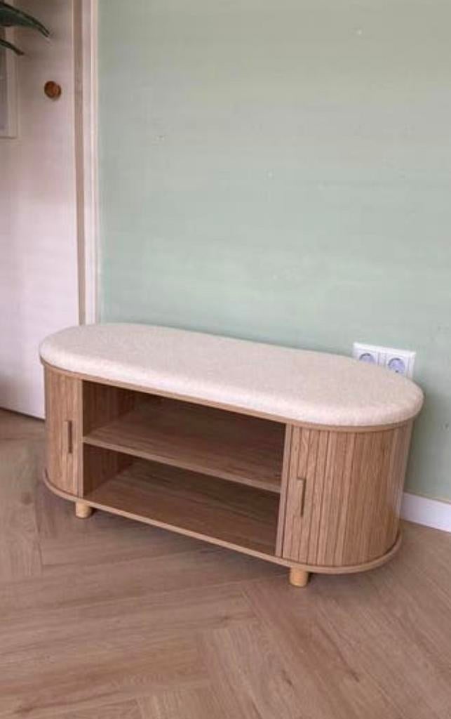 Stijlvol halmeubel met zitje en opbergruimte, Ophalen, Overige kleuren, Zo goed als nieuw, Eén