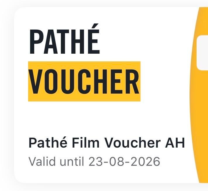 Pathe AH voucher, Tickets en Kaartjes, Eén persoon, Vrijkaartje alle films