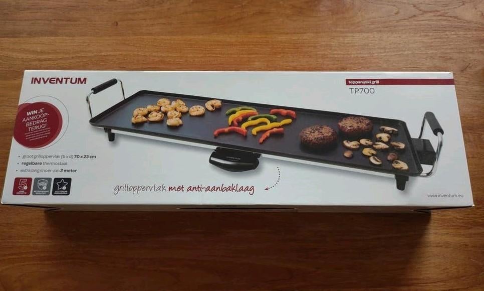 Inventum TP700 Grillplaat nieuw in doos, Ophalen of Verzenden, Nieuw, 4 t/m 7 personen