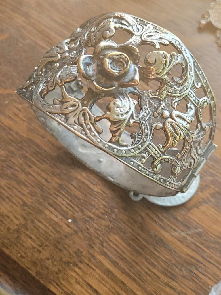 Prachtige Victoriaanse verzilverde militaire armband, Ophalen of Verzenden, Zilver, Zilver