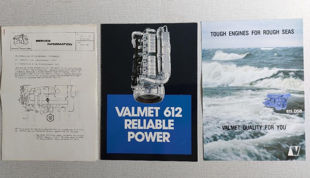 4x Documentatie / Brochure / Folder VALMET Motoren, Ophalen of Verzenden, Zo goed als nieuw, Folder