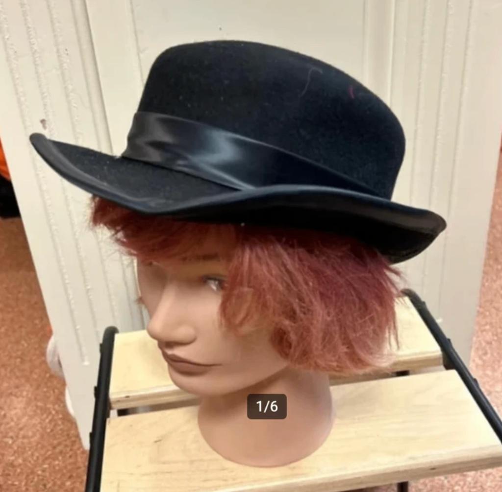 Zwart dames hoedje, Ophalen of Verzenden, Gedragen, 56 of 57 cm (M, 7 of 7⅛ inch), Hoed