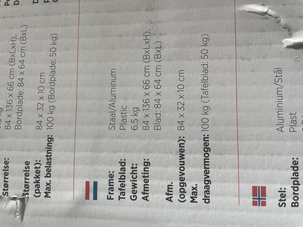 Camping tafel nieuw in doos, Caravans en Kamperen, Ophalen, Zo goed als nieuw, Campingtafel