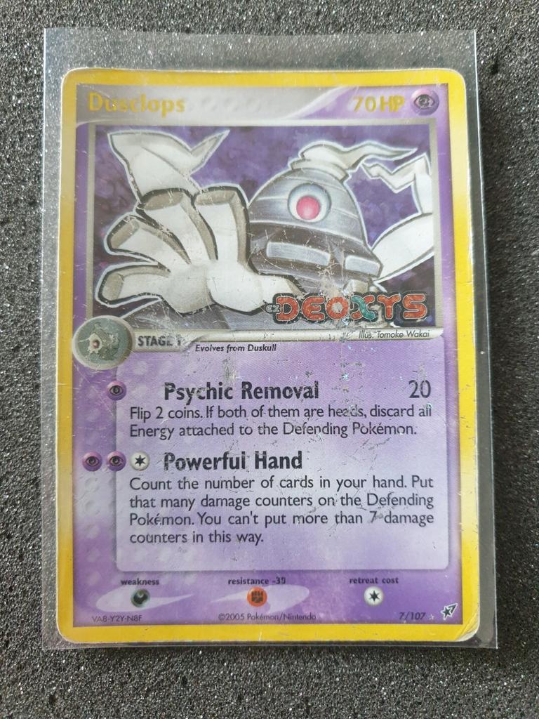 Pokémon kaart Dusclops reverse #7 EX Deoxys, Ophalen of Verzenden, Gebruikt, Losse kaart