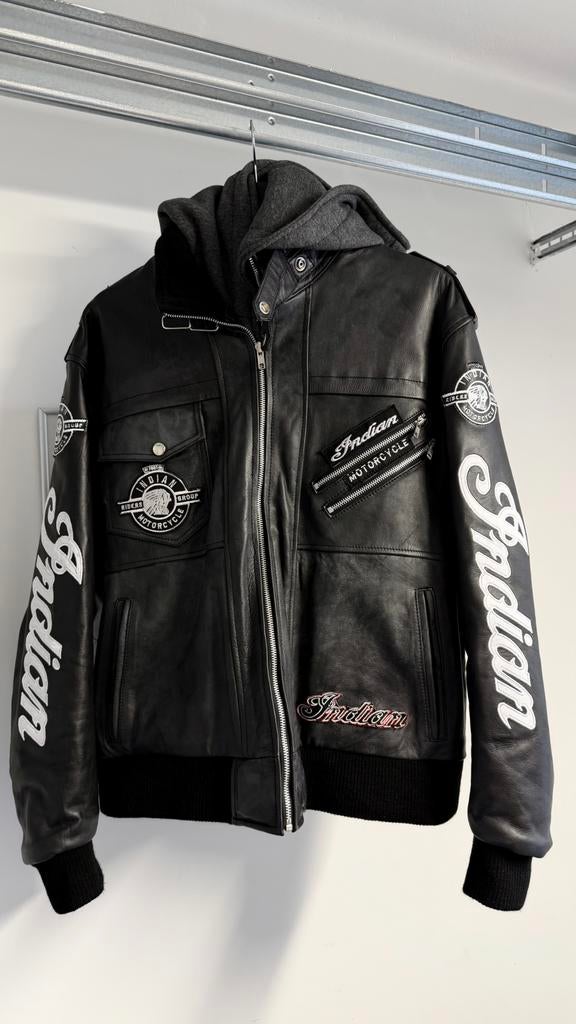 Motorjas leer Indian (maat L - europese maat), Motoren, Kleding | Motorkleding, Ophalen of Verzenden, Nieuw zonder kaartje, Heren