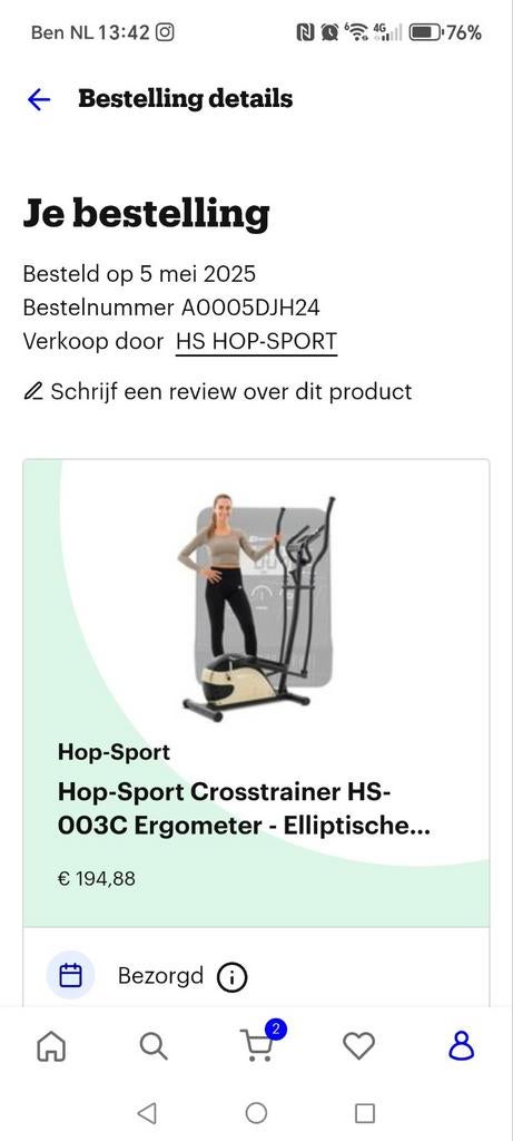 Crosstrainer zwart, Sport en Fitness, Ophalen, Zo goed als nieuw, Crosstrainer