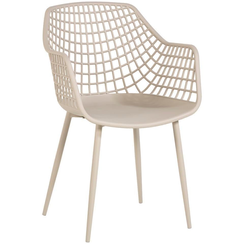 4x tuinstoel webbing (kwantum) zandkleur, Tuin en Terras, Ophalen, Zo goed als nieuw, Kunststof