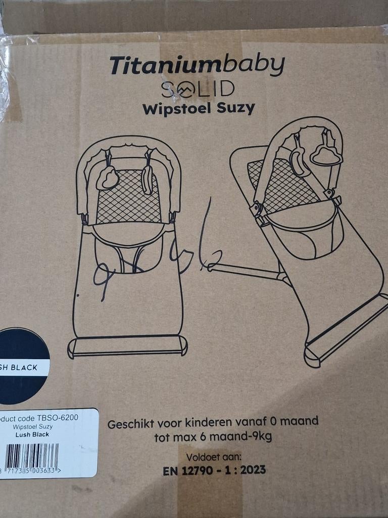 Titanium baby wipstoel lush black nieuw in doos, Ophalen, Nieuw, Overige merken