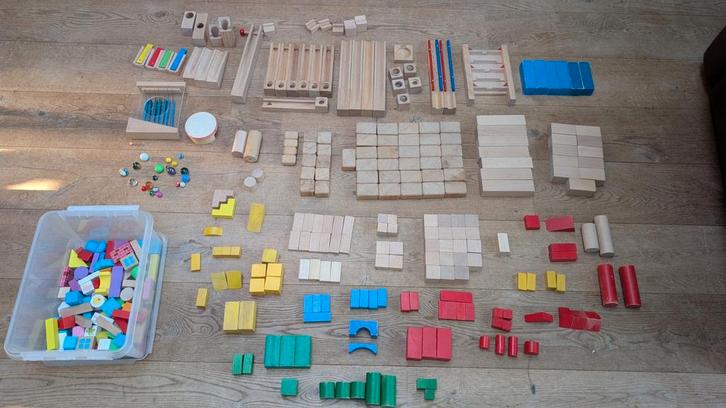 Houten Knikkerbaan Haba met Veel Extra Blokken, Kinderen en Baby's, Speelgoed | Educatief en Creatief, Gebruikt, Bouwen, Ontdekken
