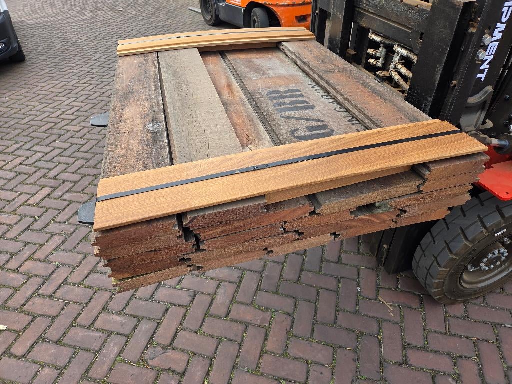 5 m2 hardhouten damwand  -  Extra goedkoop - nr: HP86, Tuin en Terras, Palen, Balken en Planken, Ophalen, Planken, Nieuw, Hardhout