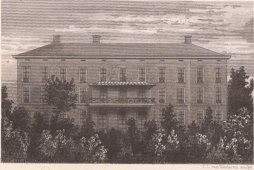 Het badhuis Bethesda, te Laag-Soeren Houtgravure Breitner, 1800 - 1899, Architectuur, Ophalen of Verzenden, 12 cm