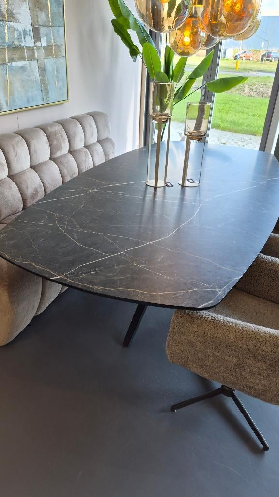Luxe eettafel 250 cm. Lamulux Marmer, Ophalen, 100 tot 150 cm, Vijf personen of meer, Ovaal